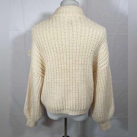 Universal Thread Wool blend Knitted mock turtleneck cozy sweater balloon sleeve - Picture 4 of 10